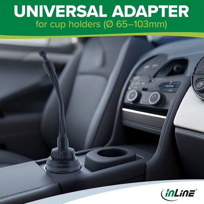InLine Becherhalter-Adapter für Autohalter mit Kugelgelenk