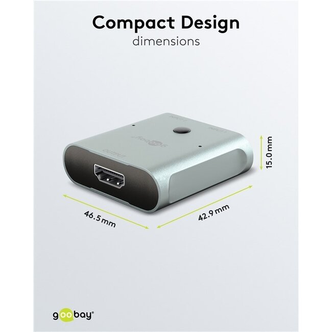 Goobay HDMI Umschalter | 2 zu 1 | HDMI 2.1 (8K 60Hz + HDR)