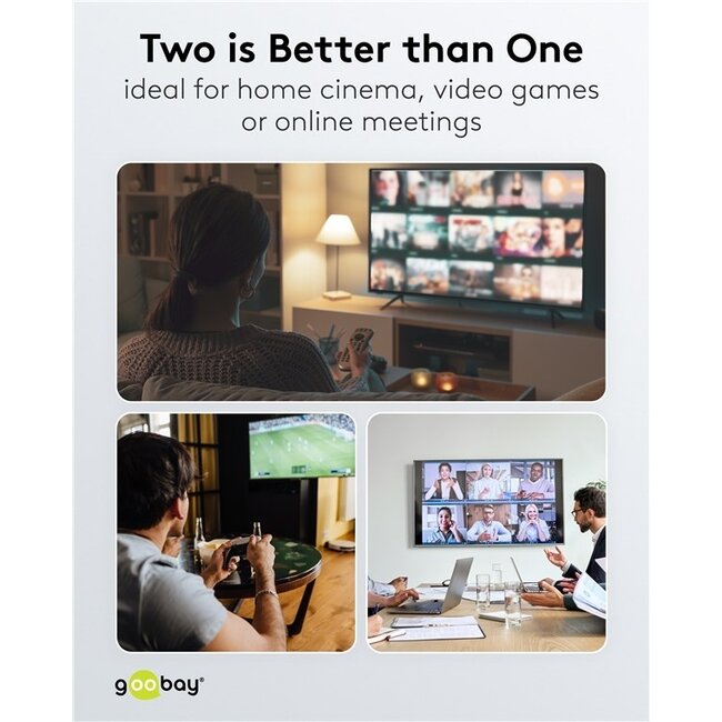 Goobay HDMI Umschalter | 2 zu 1 | HDMI 2.1 (8K 60Hz + HDR)