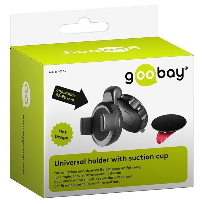 Goobay Smartphone-Halterung mit Klemme | Auto-Fenster- und Armaturenbrettbefestigung