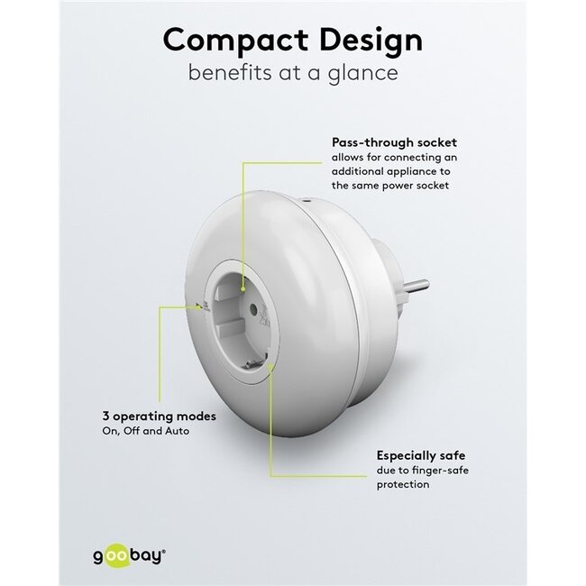 Goobay LED Nachtlicht | Stecker | Kaltweiß | IP20