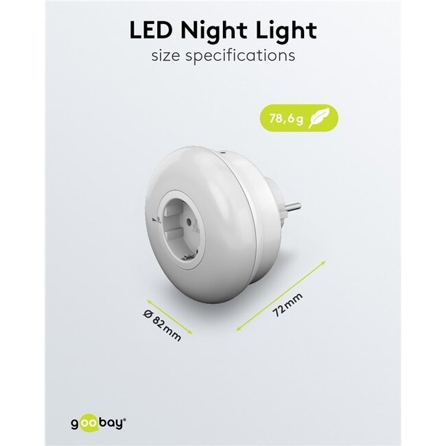 Goobay LED Nachtlicht | Stecker | Kaltweiß | IP20