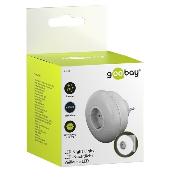 Goobay LED Nachtlicht | Stecker | Kaltweiß | IP20