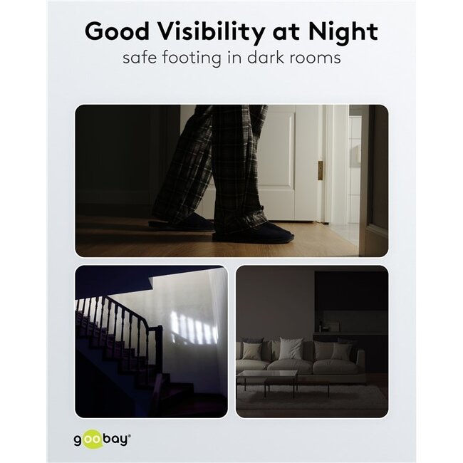 Goobay LED Nachtlicht mit Bewegungssensor | Stecker | Kaltweiß | IP20