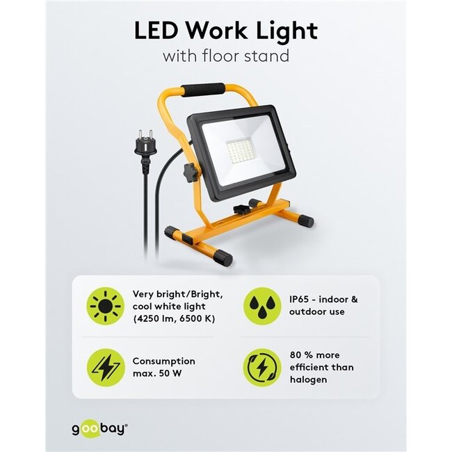 Goobay LED-Baustrahler mit Ständer - 50W