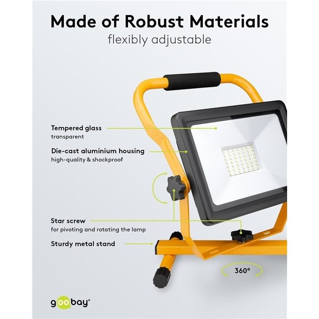 Goobay LED-Baustrahler mit Ständer - 50W