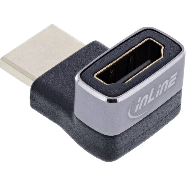 InLine HDMI Adapter | rechtwinklig/oben | HDMI 2.1 (8K 60Hz + HDR) | Aluminium