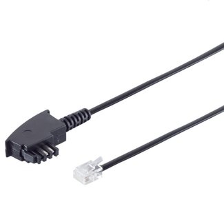 S-Impuls TAE-F zu RJ11 (6P2C) DSL-Kabel | Modem/Router | Schwarz | 3 Meter