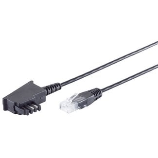 Goobay TAE-F RJ45 DSL/VDSL Telefonkabel | 2-adrig (8P2C) | Schwarz | 2 Meter