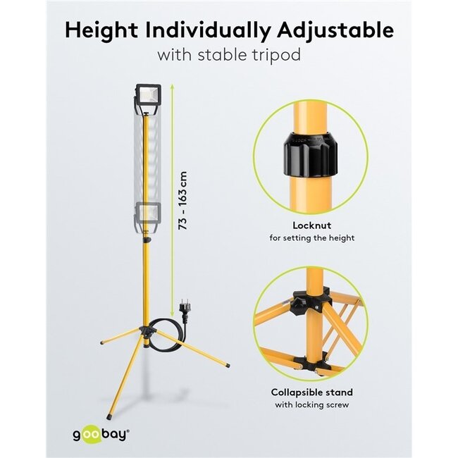 Goobay LED-Baustrahler mit Bodenständer - 30W