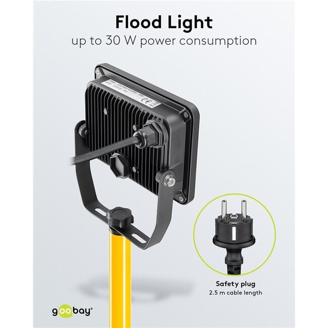 Goobay LED-Baustrahler mit Bodenständer - 30W