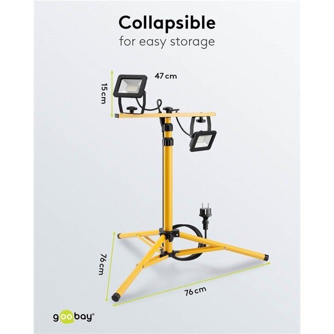 Goobay LED-Baustrahler mit Bodenständer - 2x 20W