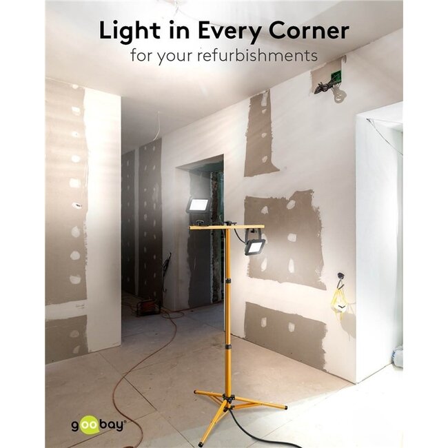 Goobay LED-Baustrahler mit Bodenständer - 2x 20W