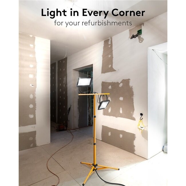 Goobay LED-Baustrahler mit Bodenständer - 2x 50W