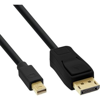 InLine Mini DisplayPort-auf-DisplayPort Kabel | DP1.2 (4K 60Hz) | HBR2 (21,6 Gbit/s) | Schwarz | 1,5 m