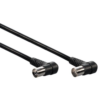 MaxTrack IEC-Stecker (m) - IEC-Buchse (w) Koaxialkabel | >85 dB | CCS | rechtwinklig | schwarz | 1,5 m