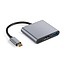 USB-C auf HDMI 4K 60Hz, USB-A & USB-C PD 100W Adapter | Aluminium | 0,10 m