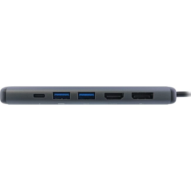 InLine USB-C Multiport Adapter | DP 4K 60Hz, HDMI 4K 60Hz, USB-A+C, RJ45, SD | PD 100W | Aluminium | 0,15 m