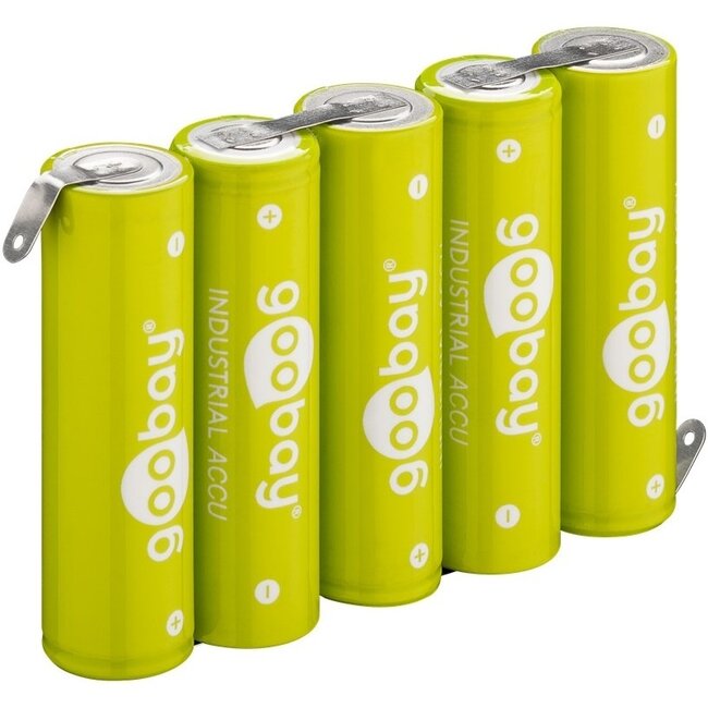 Goobay Akku-Pack | 5x AA (HR6) | 2100 mAh | Lötanschluss