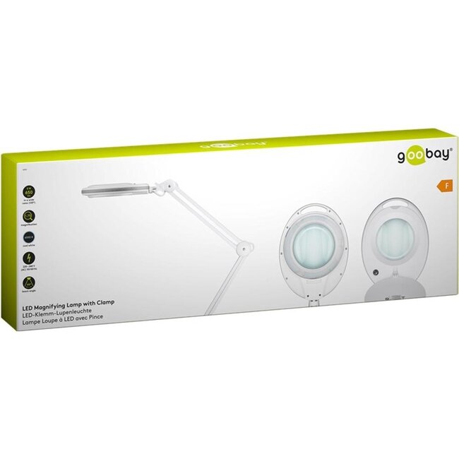 Goobay LED Lupe Lampe | 650 lm | 8W | Tischklemme | Weiß