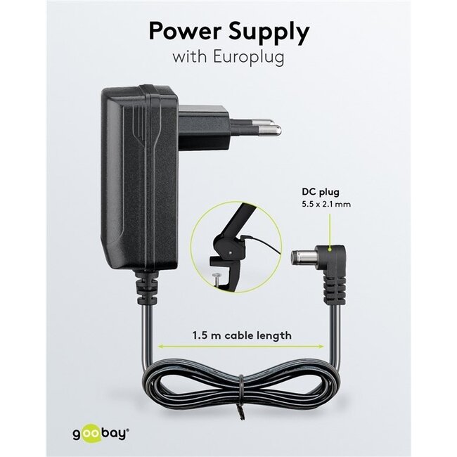 Goobay LED-Lupenlampe | 800 lm (dimmbar) | 10W | Tischklemme | Schwarz