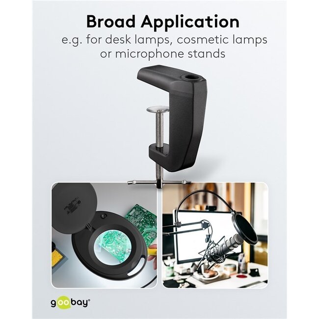 Goobay Schreibtischklemme für Lupenlampe | Schwarz