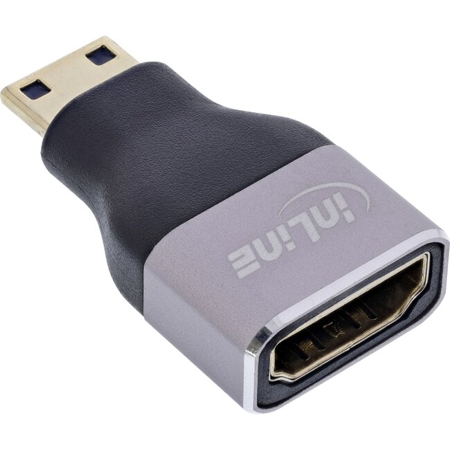 InLine Mini HDMI-auf-HDMI Adapter | HDMI 2.1 (8K 60Hz + HDR) | Aluminium