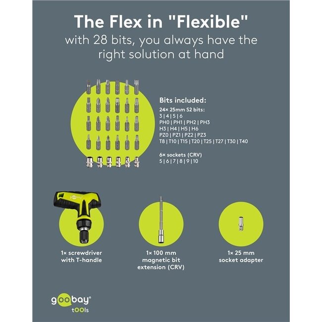 Goobay Schraubendrehersatz | 30 Bits