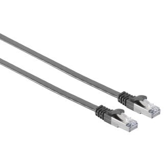 S-Impuls UFTP CAT7 Flaches Netzwerkkabel | PVC | Schwarz | 0,25 Meter