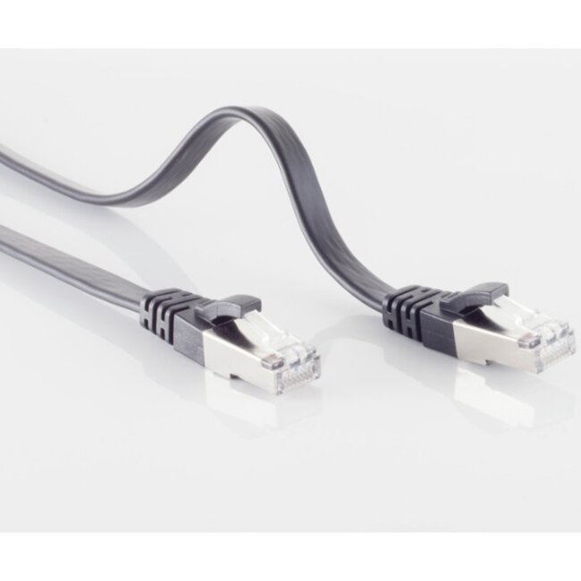 UFTP CAT7 Flaches Netzwerkkabel | PVC | Schwarz | 7,5 Meter