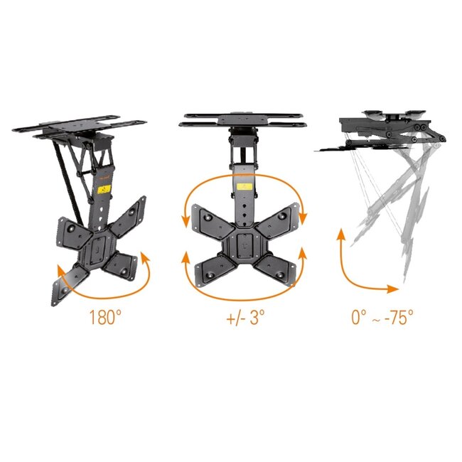 My Wall TV-Deckenhalterung | bis 65 Zoll | motorisiert | klapp- und drehbar | App & Fernbedienung | schwarz