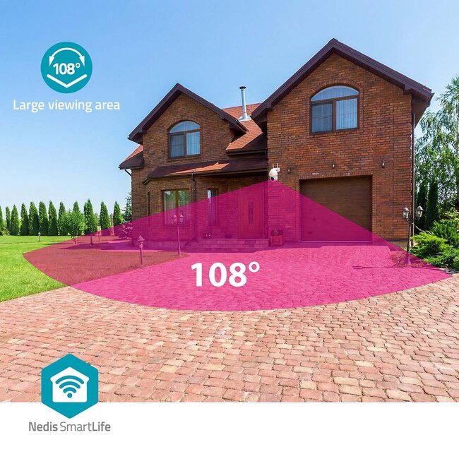 Nedis SmartLife Outdoor Kamera mit Spotlight | Schwenken/Neigen | Akku | Wi-Fi | 3MP Full HD 1296p