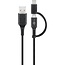 Goobay USB-C/Micro USB auf USB-A Kabel | USB 2.0 | 2,5W | Schwarz | 1 Meter