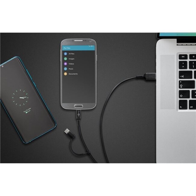 Goobay USB-C/Micro USB auf USB-A Kabel | USB 2.0 | 2,5W | Schwarz | 1 Meter
