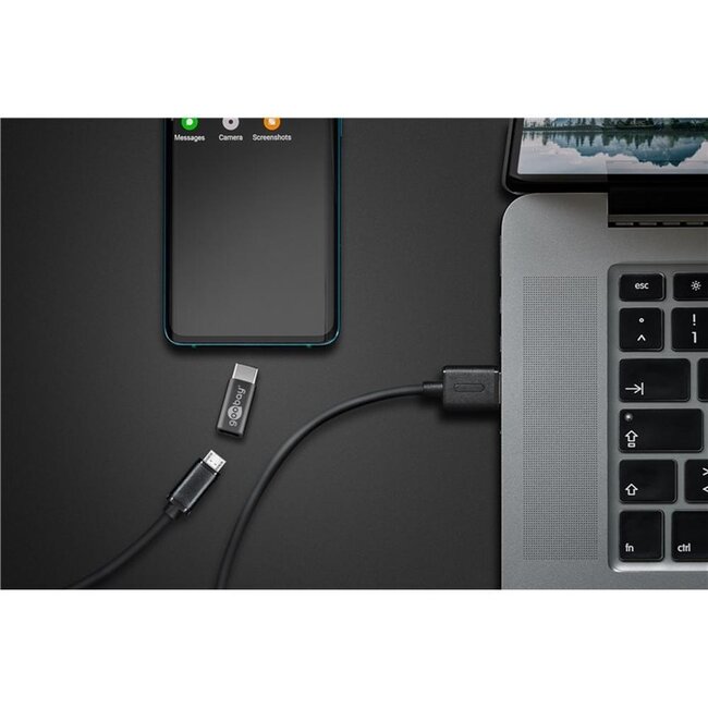 Goobay USB-C (m) auf Micro USB (w) Adapter | USB 2.0 | 10W | Schwarz