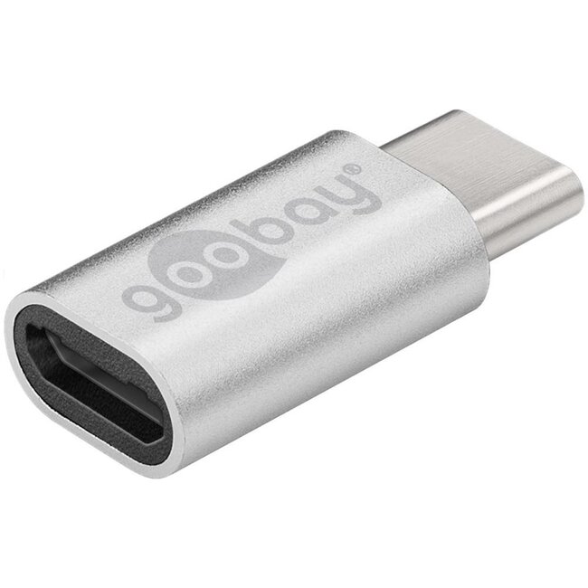 Goobay USB-C (m) auf Micro USB (w) Adapter | USB 2.0 | 10W | Silber