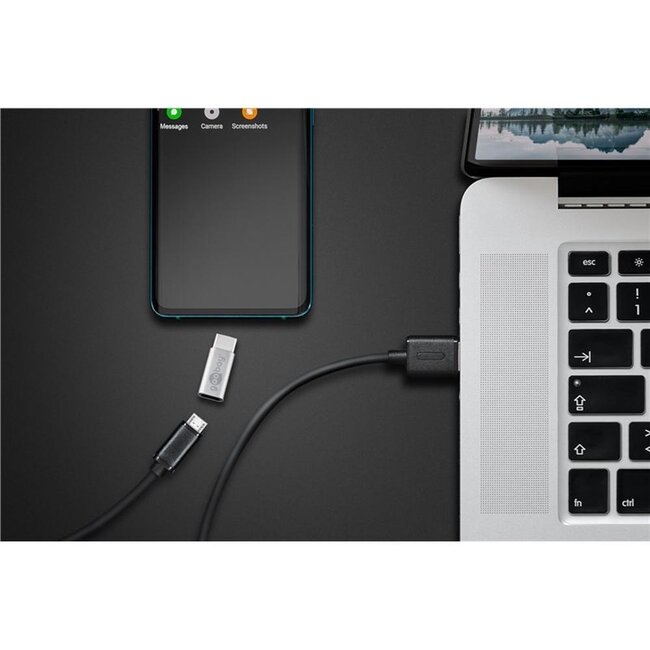 Goobay USB-C (m) auf Micro USB (w) Adapter | USB 2.0 | 10W | Silber