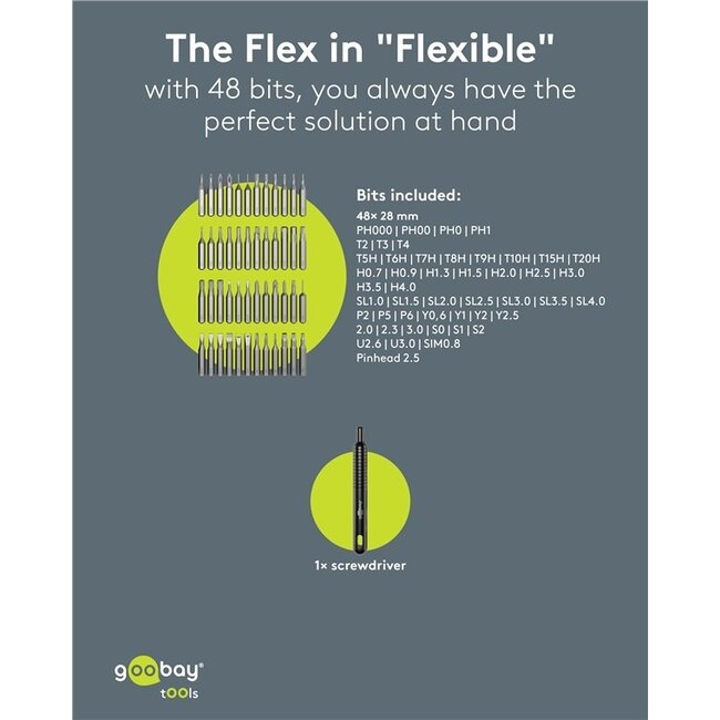 Goobay Präzisions-Schraubendrehersatz | 48 Bits