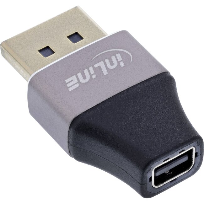 InLine DisplayPort-zu-Mini DisplayPort Adapter | DP1.4 (8K 60Hz) | HBR3 | Aluminium