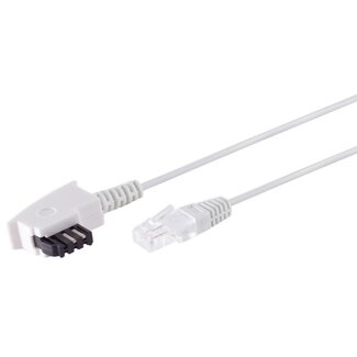 S-Impuls TAE-F RJ45 DSL/VDSL Telefonkabel | 2-adrig (8P2C) | Weiß | 15 Meter