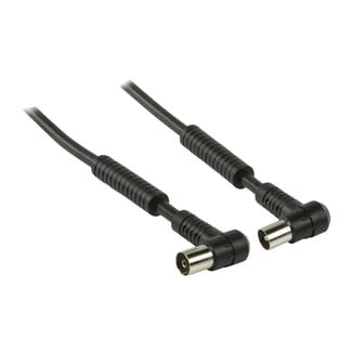 Nedis IEC-Stecker (m) - IEC-Buchse (w) Koaxialkabel | 120 dB + Ferrit | Kupfer | rechtwinklig | schwarz | 3 Meter