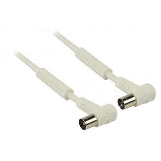 Nedis IEC-Stecker (m) - IEC-Buchse (w) Koaxialkabel | 120 dB + Ferrit | Kupfer | rechtwinklig | Weiß | 3 Meter