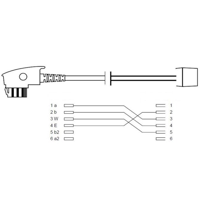 TAE-F zu RJ11 Telefonadapter | international (neu) | schwarz | 0,20 m