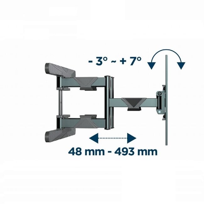 Gembird Premium TV-Wandhalterung | bis 80 Zoll | Full Motion | Doppelarm