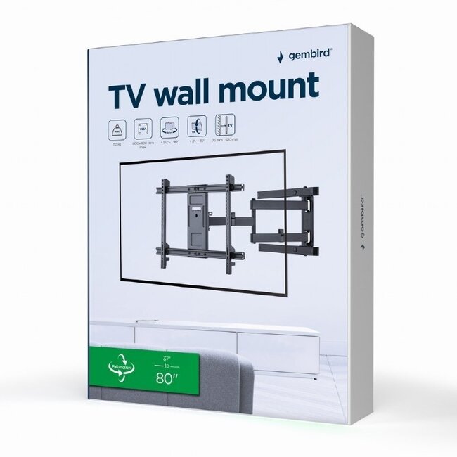Gembird TV-Wandhalterung | bis 80 Zoll | Full Motion | lang