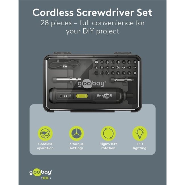 Goobay Elektrische Schraubendrehersatz | 25 Bits