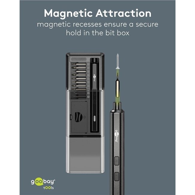 Goobay Elektrische Präzisions-Schraubendrehersatz | 20 Bits