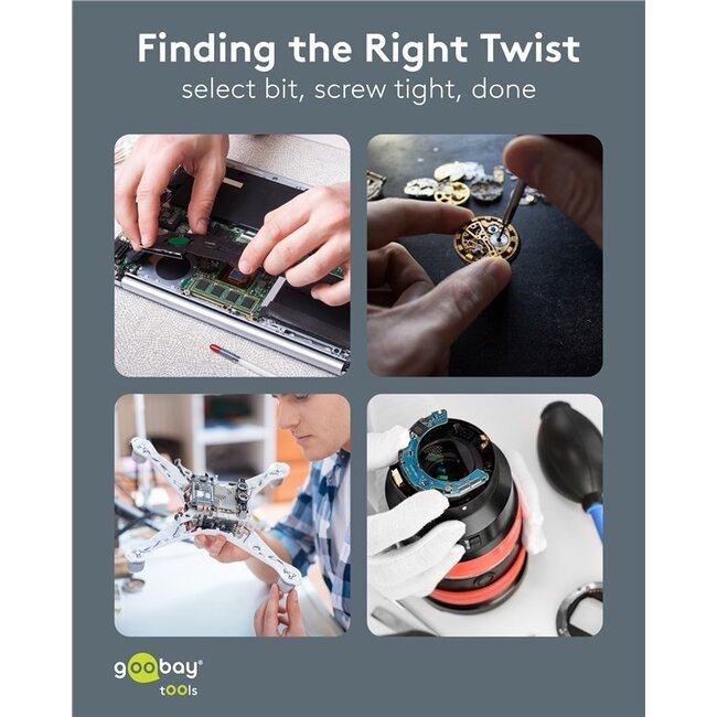 Goobay Elektrische Präzisions-Schraubendrehersatz | 20 Bits