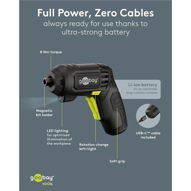 Goobay Elektrische Schraubendrehersatz | 31-teilig