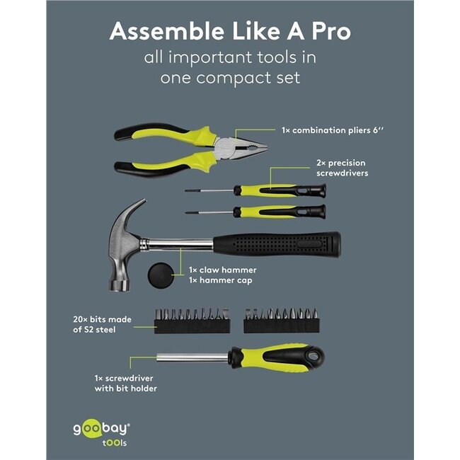 Goobay Basis-Werkzeugset | 26-teilig